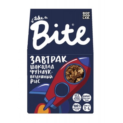 Гранола Bite "Шоколад-фундук-воздушный рис", 270 г