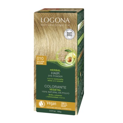 Растительная краска для волос 010 "Золотистый блонд" Logona, 100г